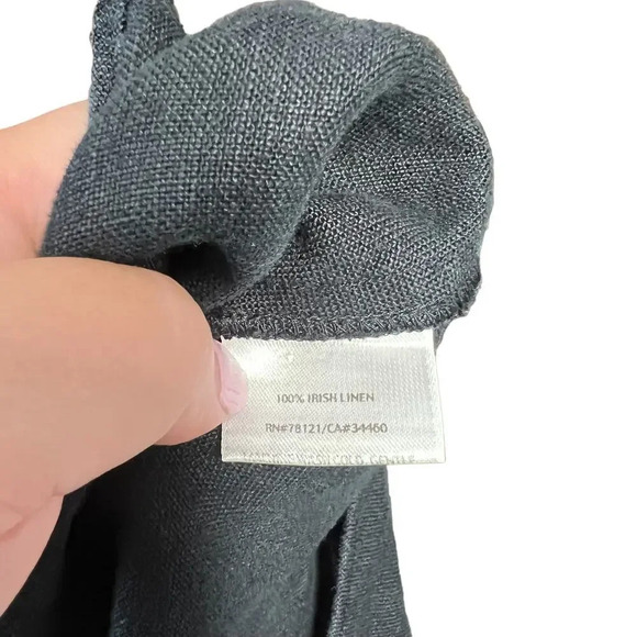 Eileen Fisher Irish Linen Sleeveless Tank Dress Black Size Petite Small PS - Picture 8 of 9